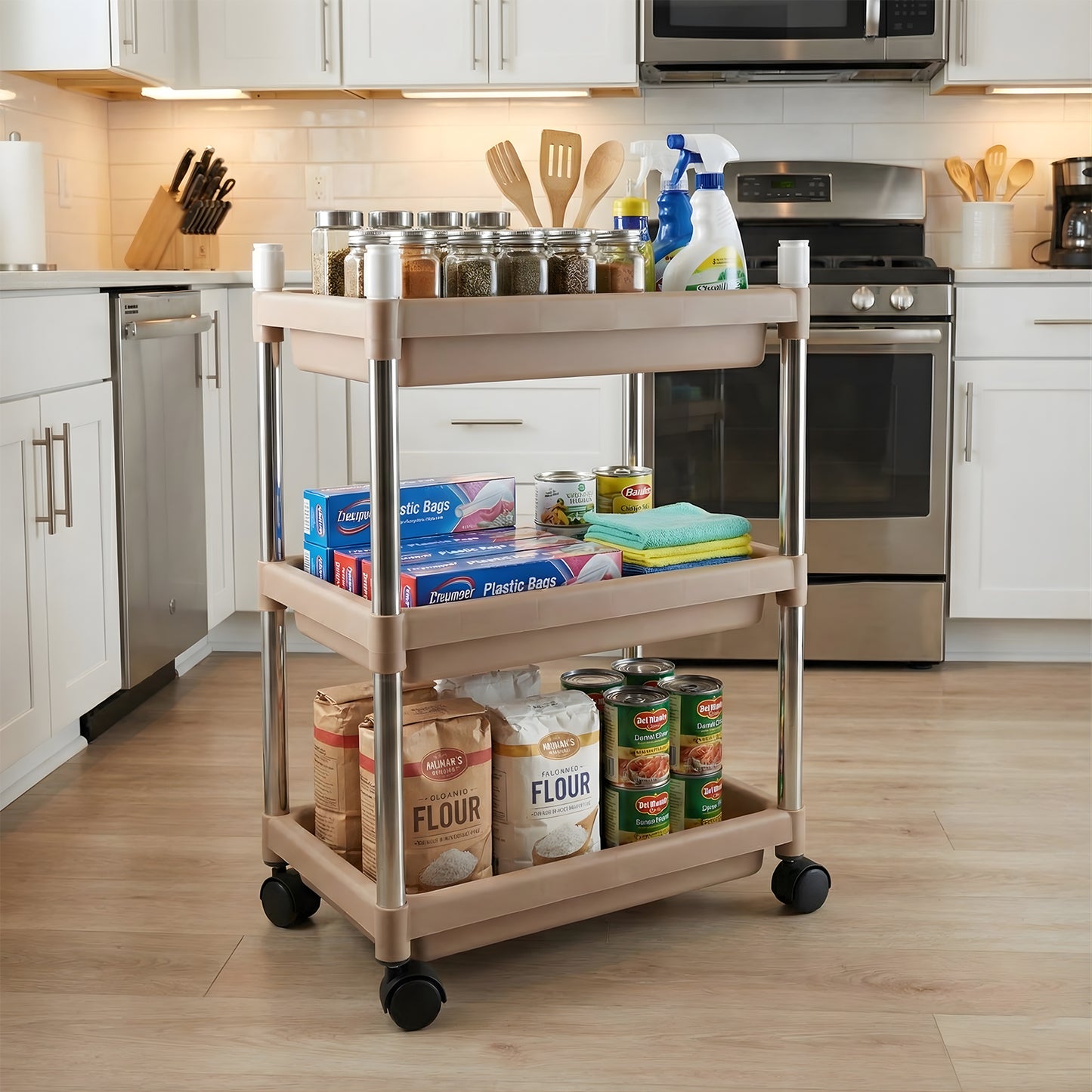 Multi-use organizer trolley for home