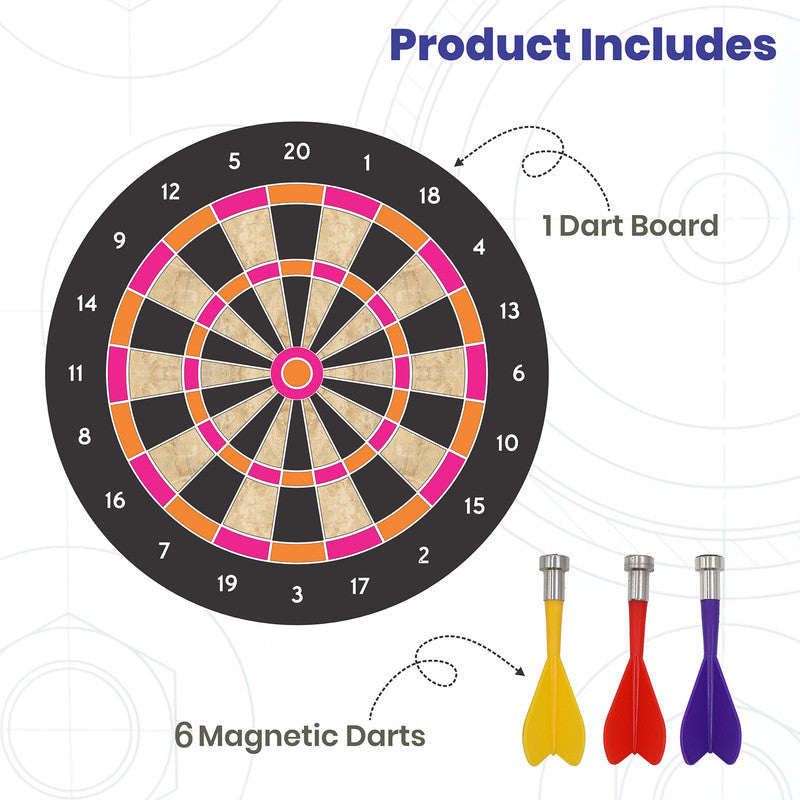 Aditi Magnetic Dart Board Game | Safe Indoor Dart Set with 6 Magnetic Darts
