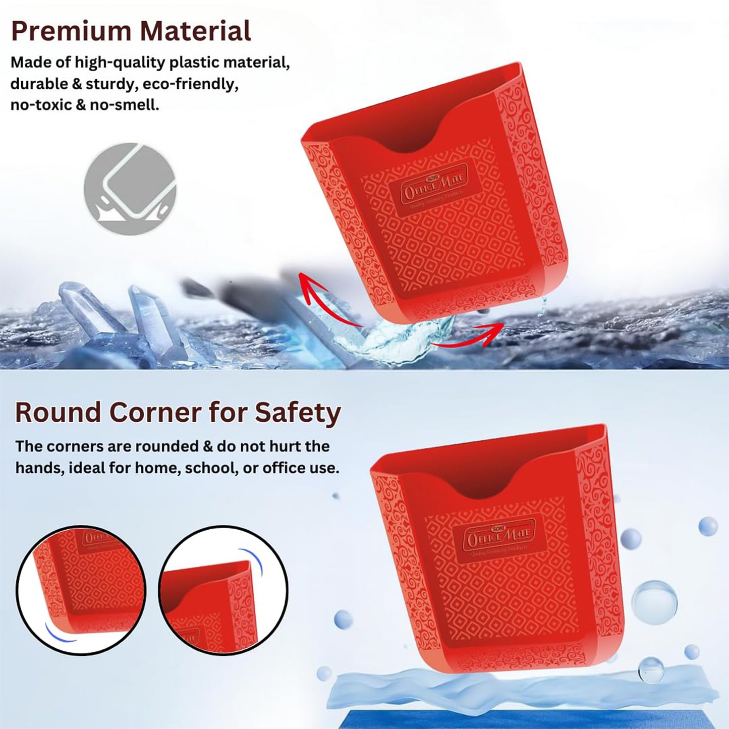 Officemate Magnetic Whiteboard Holder Set with Duster & 2 Refillable Whiteboard Markers