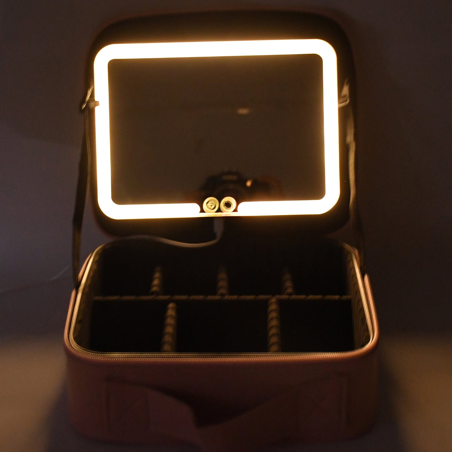Pink Premium LED Light Makeup Organizer Box (1 Pc)