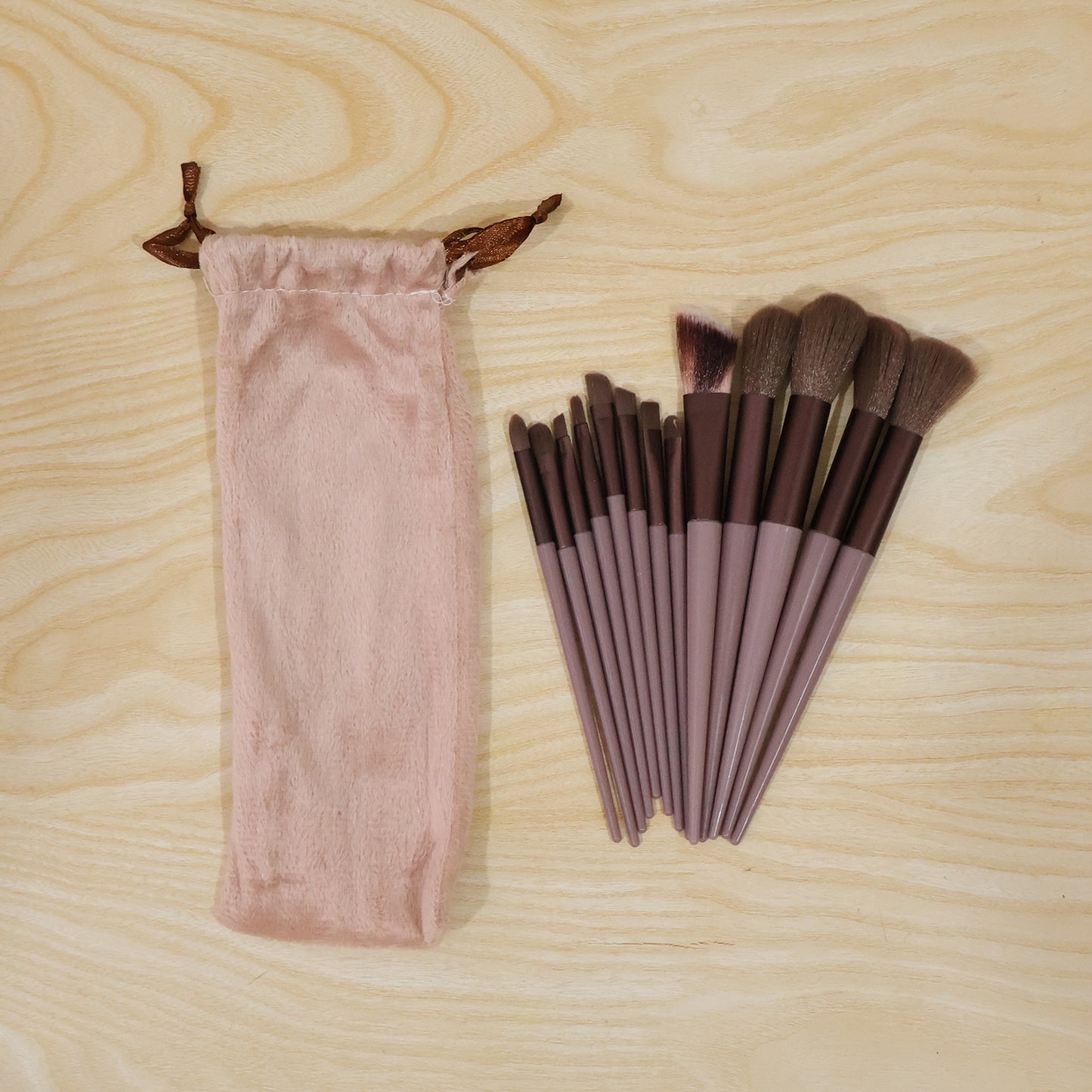 Professional Makeup Brush Set with Pouch Soft Synthetic Bristles (13 Pc Set)