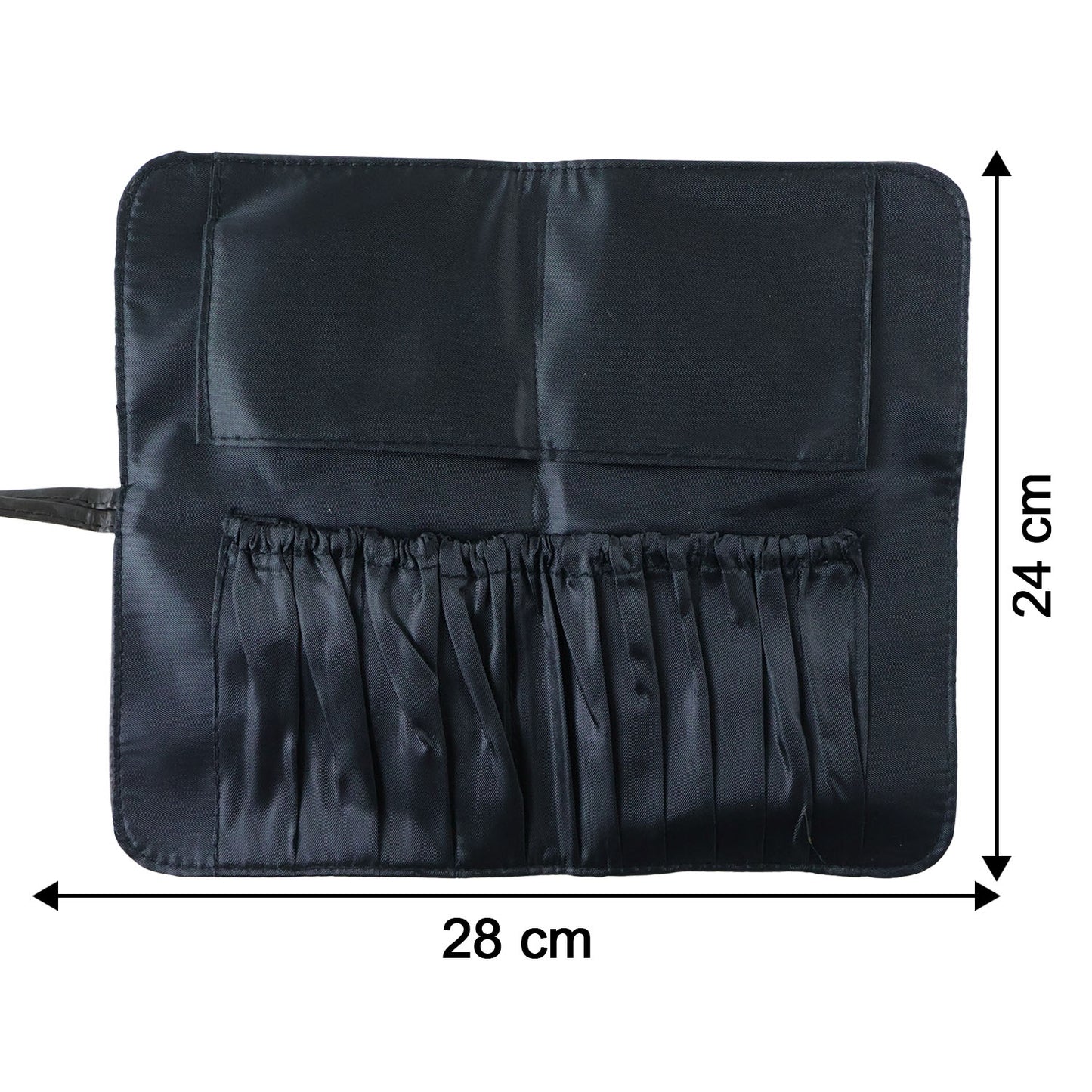 Size reference for foldable makeup brush organizer bag