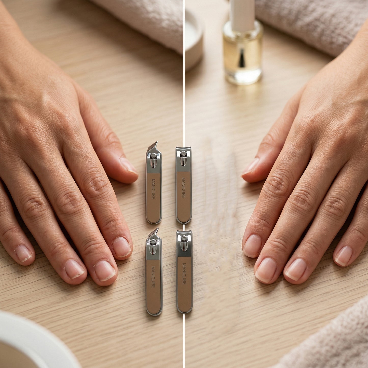 Complete nail care set including cutter and file