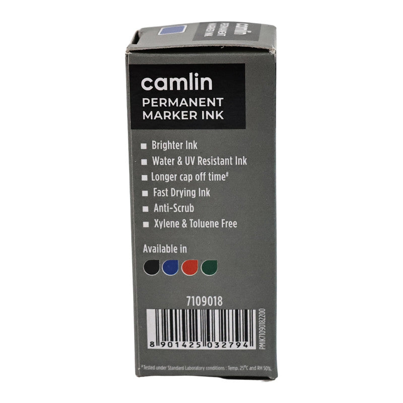 Camlin Permanent Marker Ink 15 ml – Blue Color Refill Ink for Multi-Surfaces
