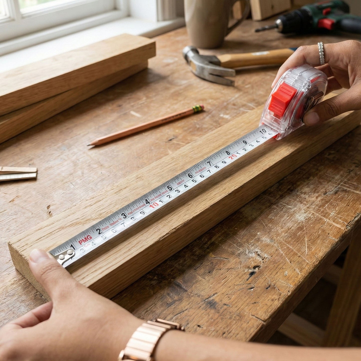 Professional Measuring Tape- 5 Meter Yellow & Orange Colour (1 Pc)