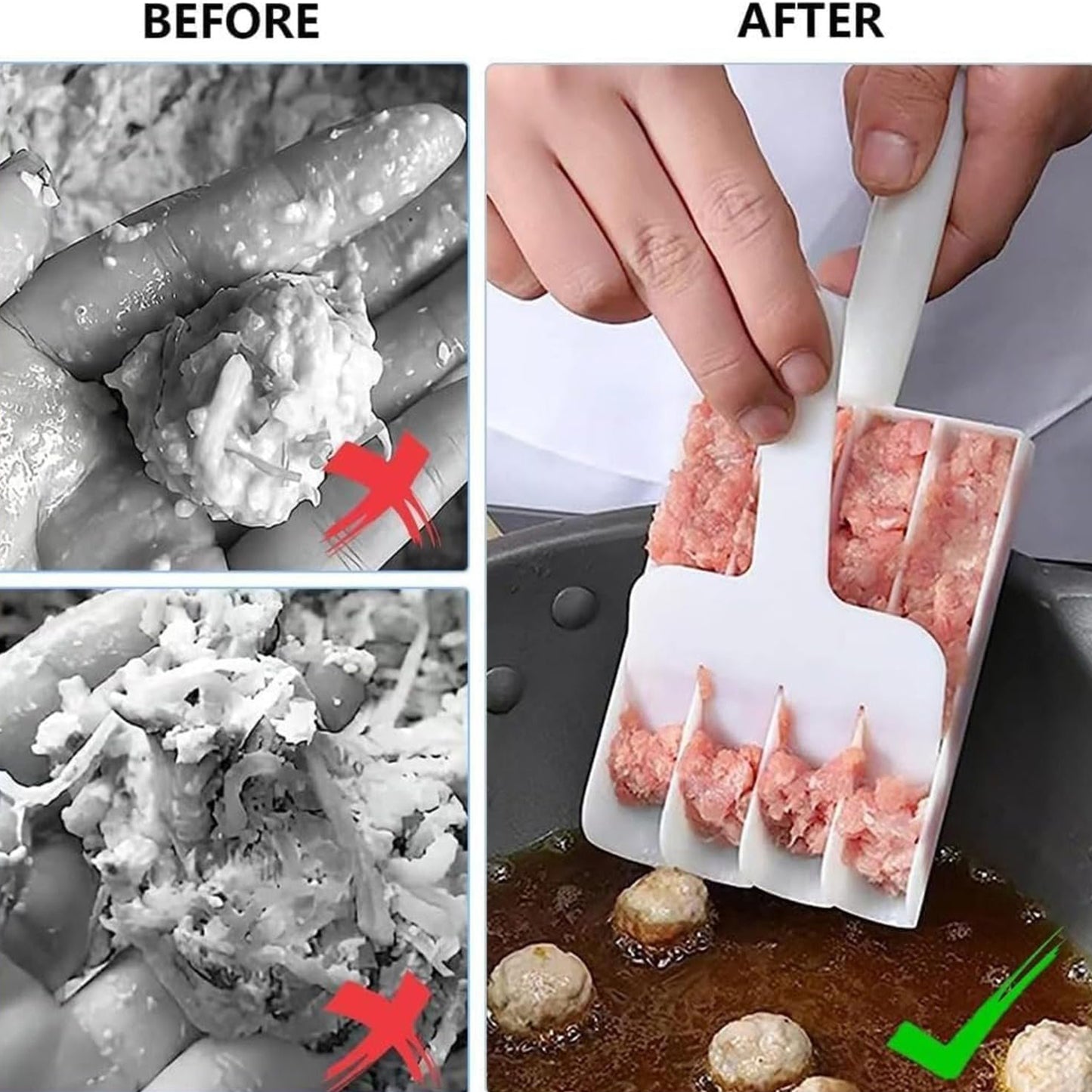 Manual food press tool used in kitchen