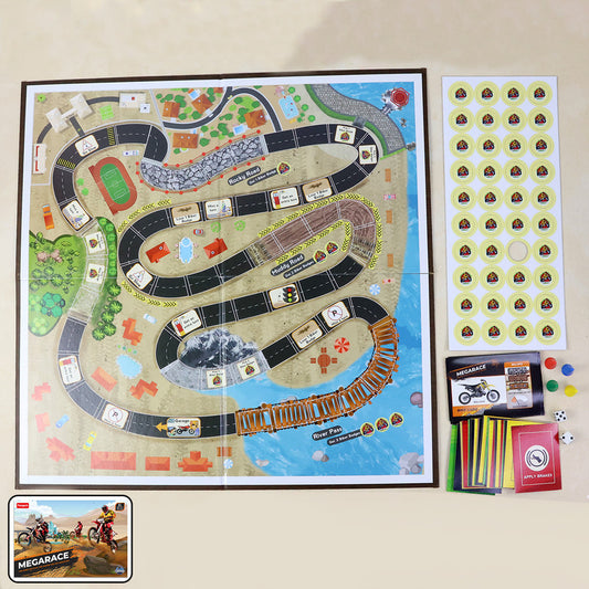 Mega Race Board Game – Fun and Exciting Racing Adventure with Dice, Cards, and Strategy for Kids & Families