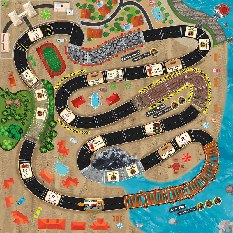 Mega Race Board Game – Fun and Exciting Racing Adventure with Dice, Cards, and Strategy for Kids & Families