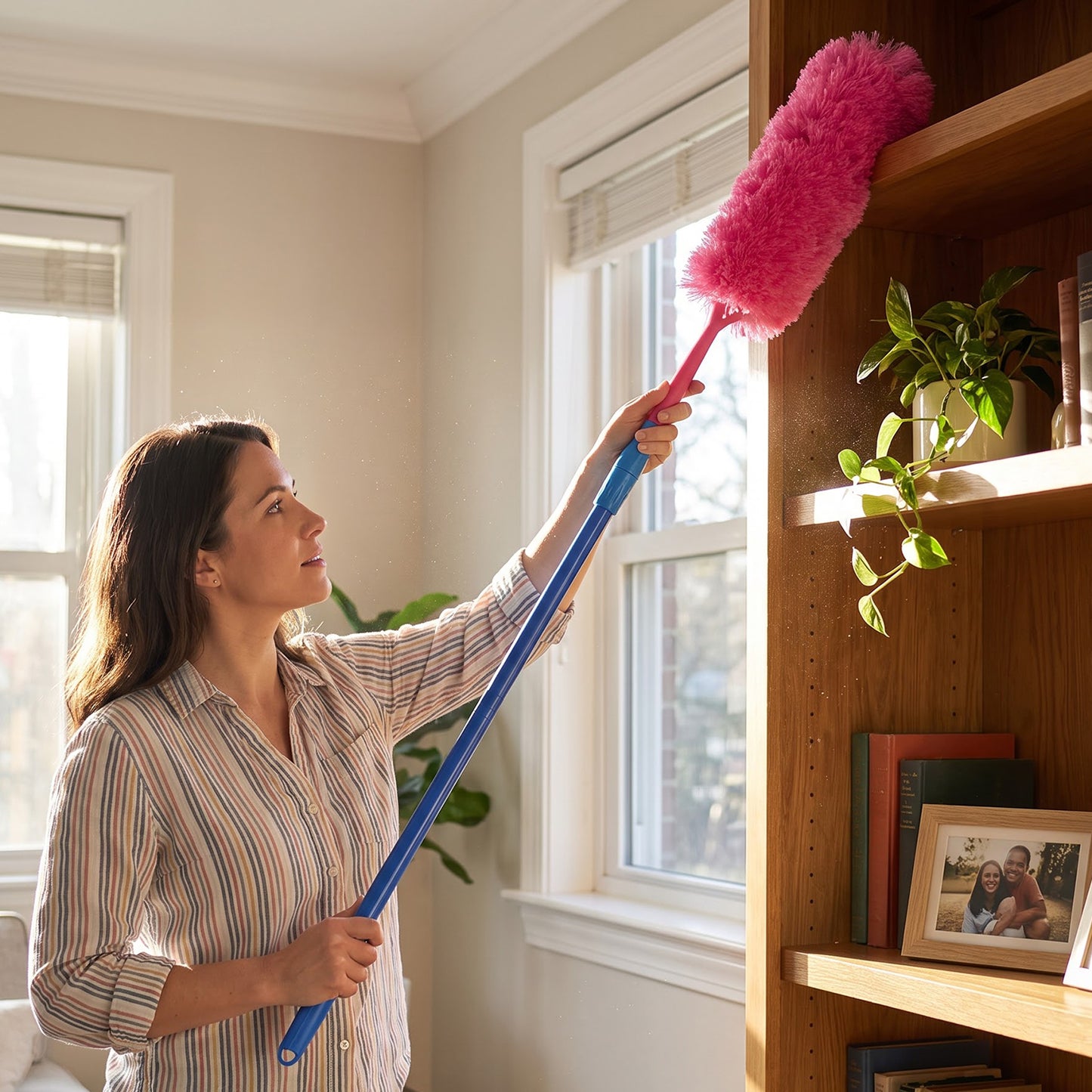 Adjustable Dust Brush – Extendable Handle, Microfiber Head | Garth