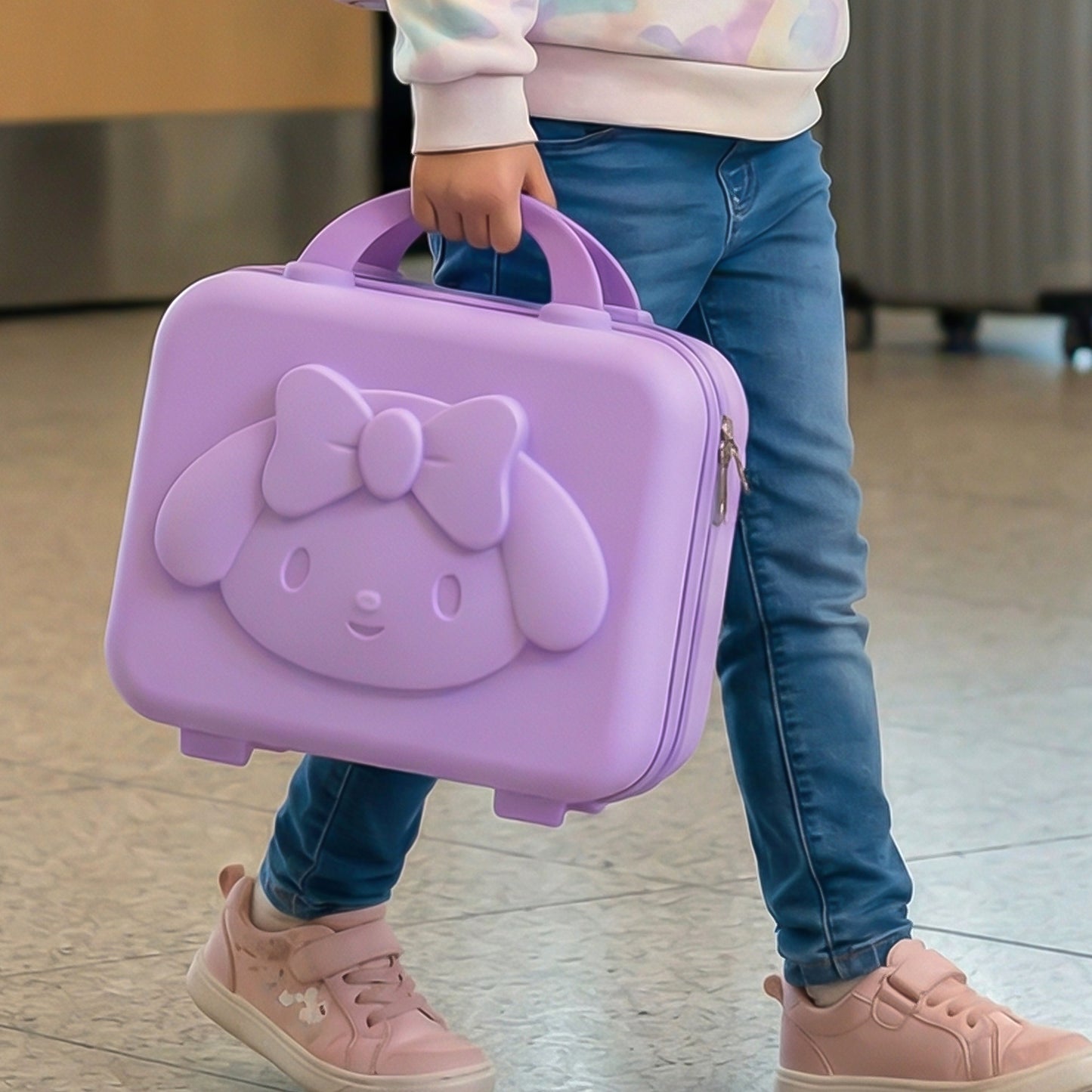 Kids Bear-Shaped Carry Case standing upright on surface