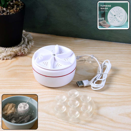 6152A મીની વોશિંગ મશીન ટર્બાઇન વોશિંગ મશીન ડોર હિન્જ લાઇટવેઇટ ટર્બો વોશર ઘર, કેમ્પિંગ, કોલેજ, રૂમના ઉપયોગ માટે યુએસબી કેબલ સાથે