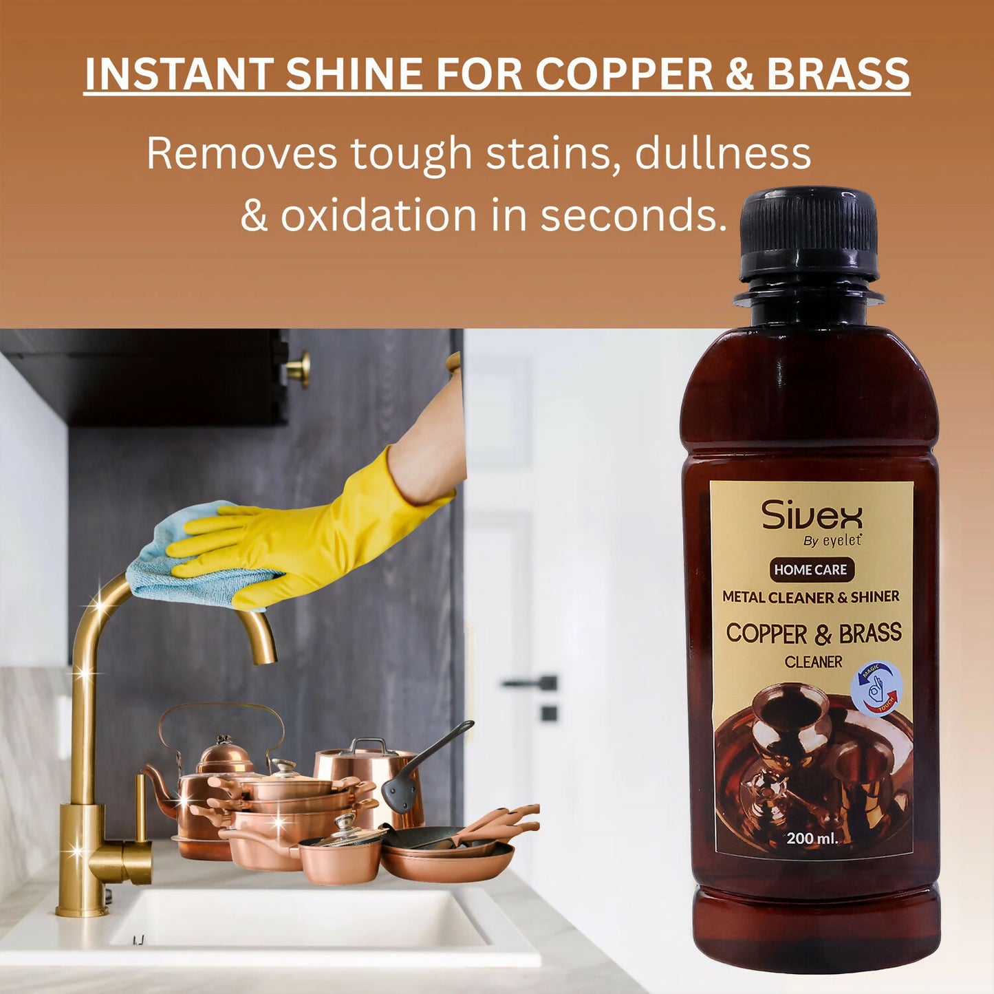 Eyelet Copper & Brass Cleaner Home Care Metal Cleaner & Shiner (200ML)
