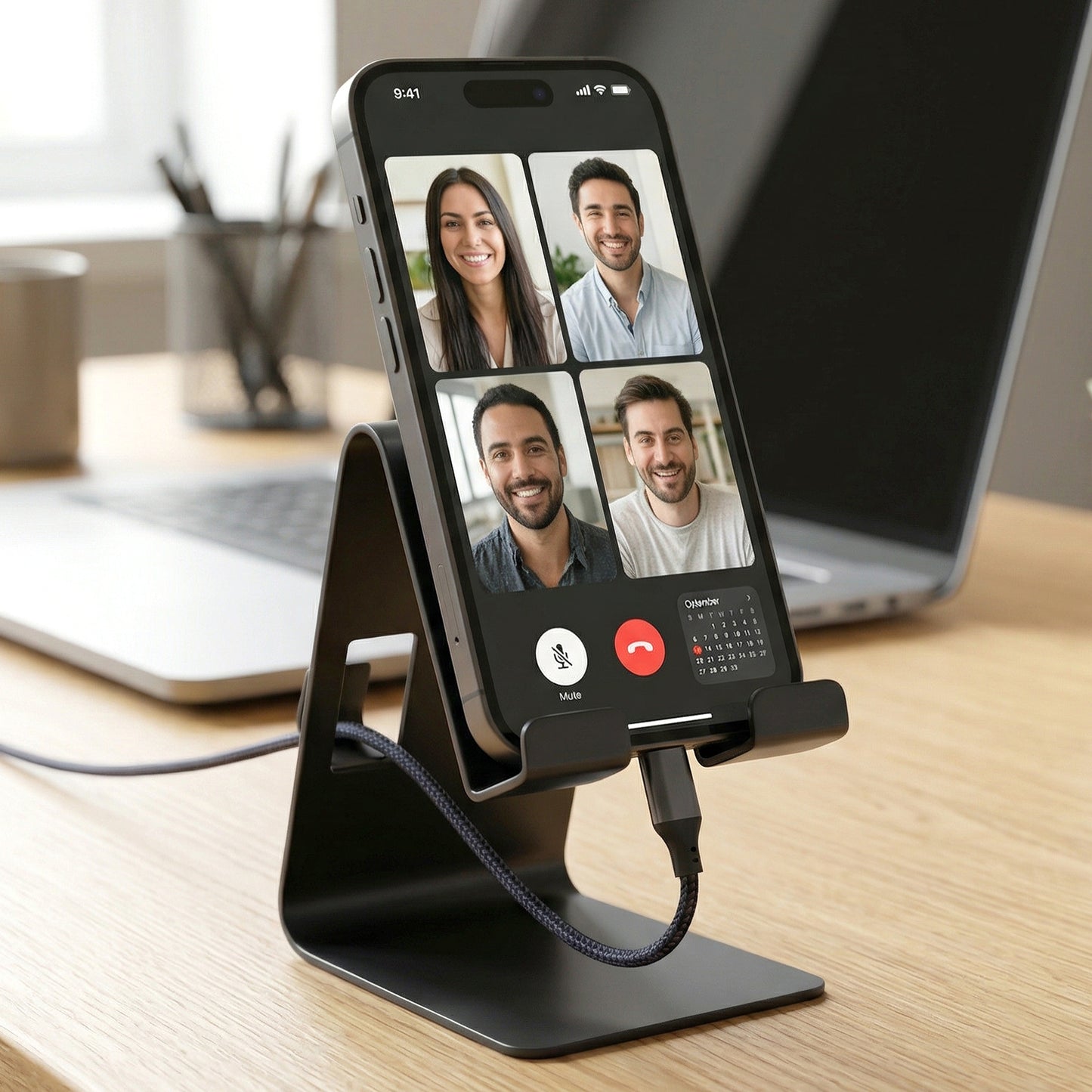 Compact metal stand for mobile devices