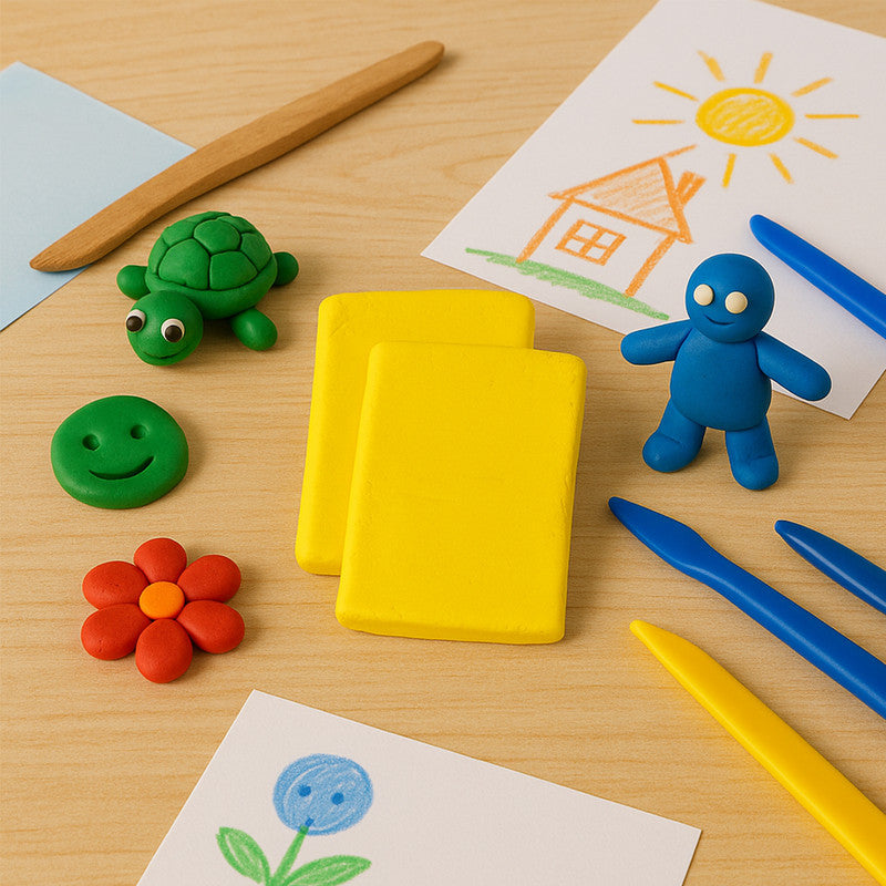 Camlin Modelling Clay – 150 gm Yellow Color Soft and Reusable Clay for Creative Crafting