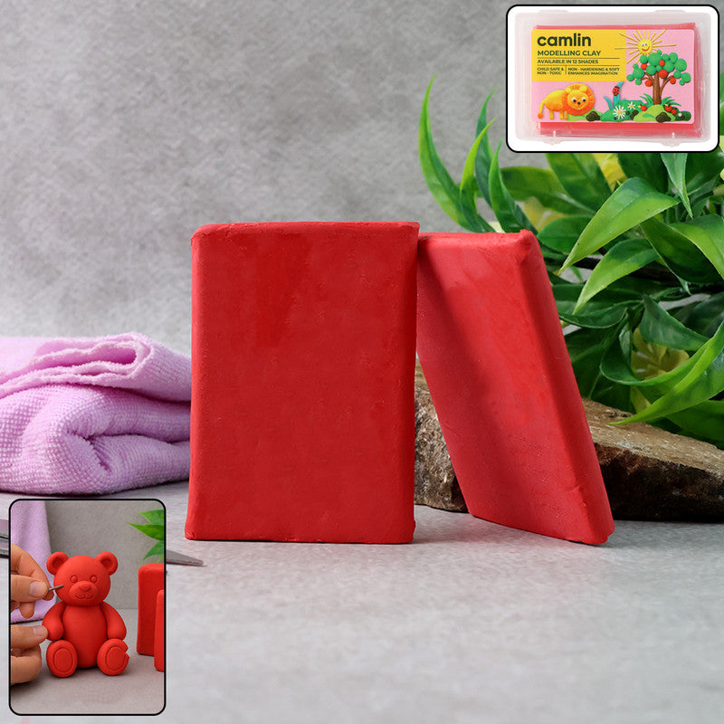 Camlin Modelling Clay – Red Shade, 150g Non-Toxic & Soft Clay for Kids’ Creative Craft and Educational Use