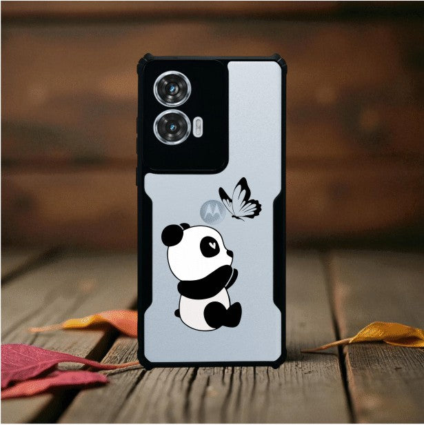 Panda and Butterfly Mobile Cover For Motorola Edge 50 Fusion