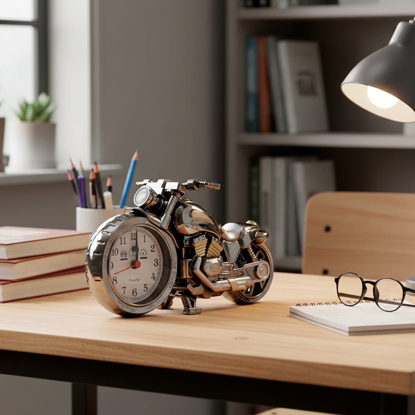 Motorcycle Alarm Clock, Motor Table Clock for Home Decor (1 Pc)