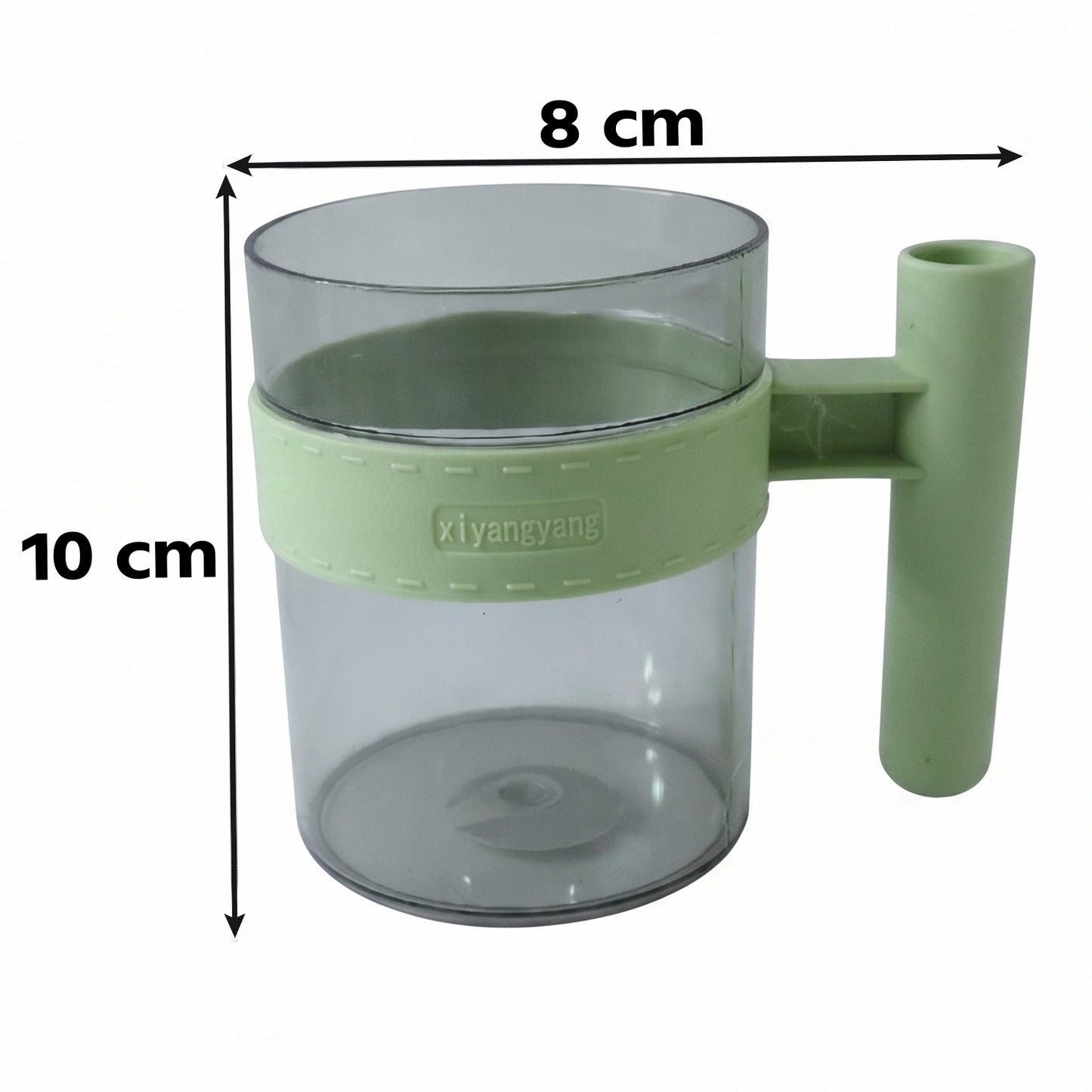 Transparent Plastic Cup with Handle Reusable Water Tea and Coffee Mug (1 Pc) view 6