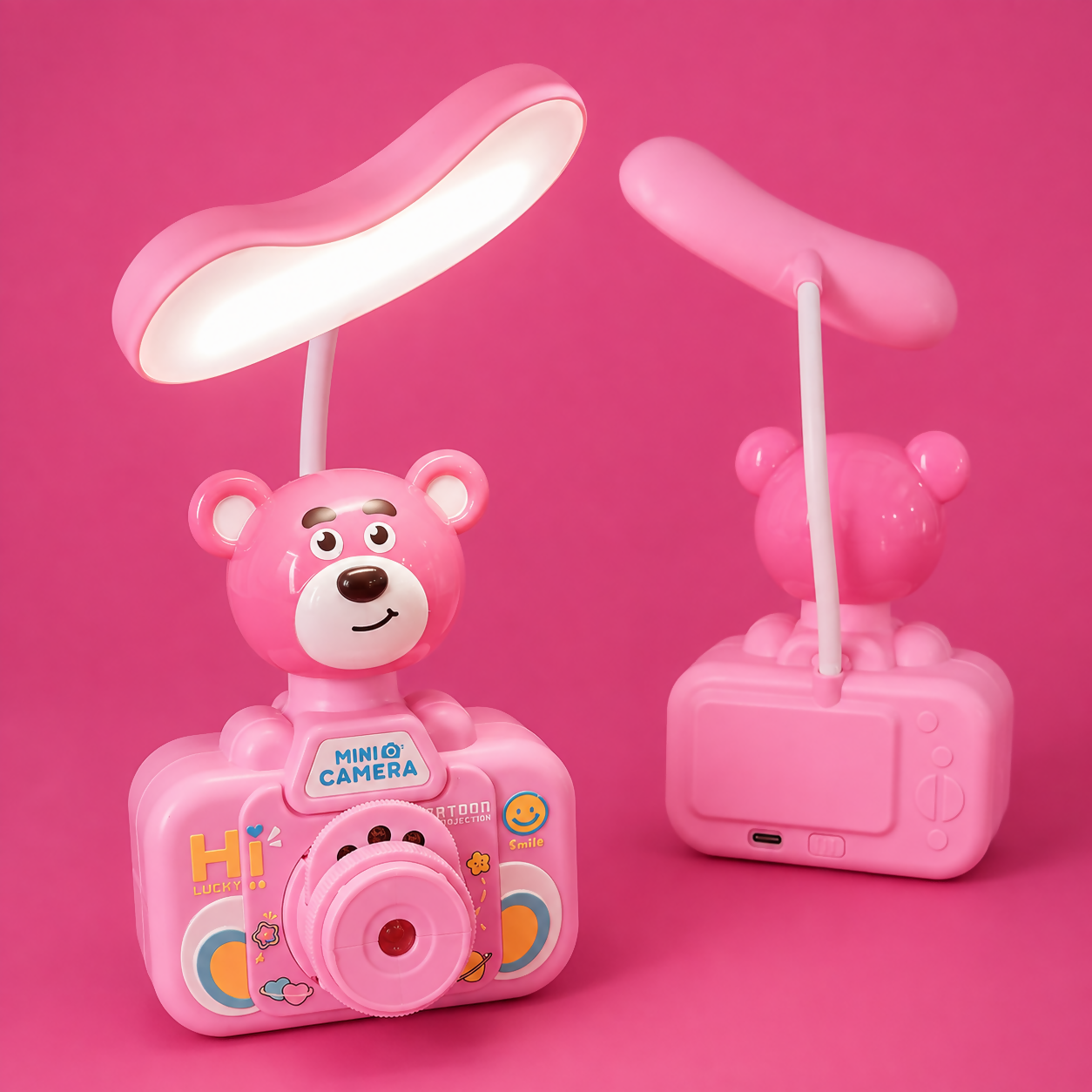 Kids Cartoon Projector LED Table Lamp, 3 Light Modes, Rechargeable
