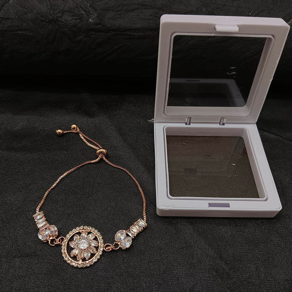 Sparkling AD Floral Design Bracelet For party wear
