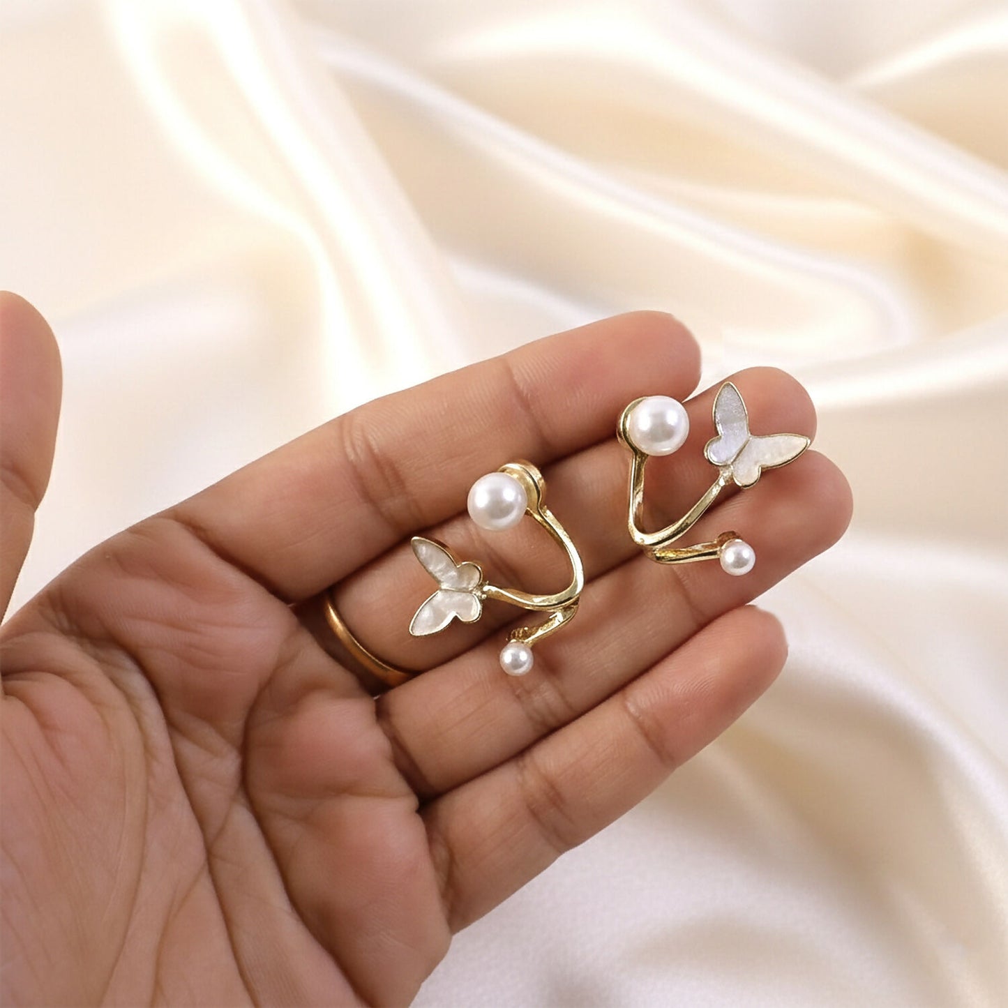 Korean Style Multi Layer Crystal Hoop Earrings for Women & Girls