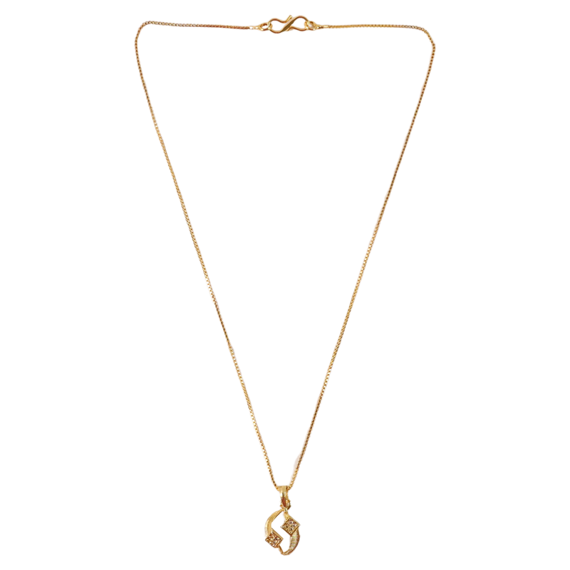 Modern Twist Pendant Necklace with Sparkling Stone Highlights