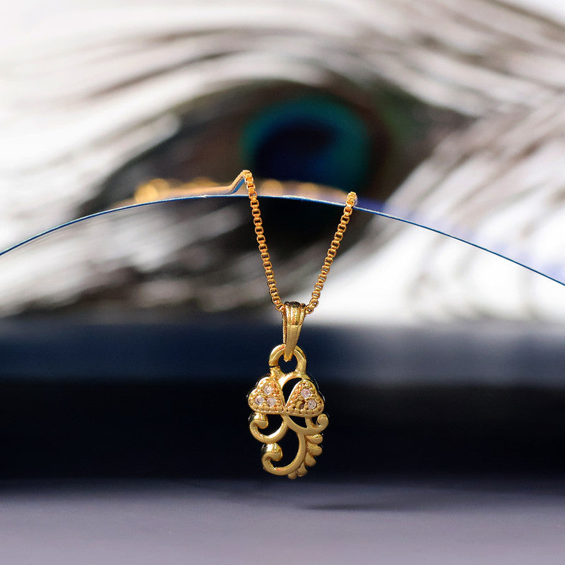 Elegant Crystal-Studded Leaf Swirl Pendant Necklace