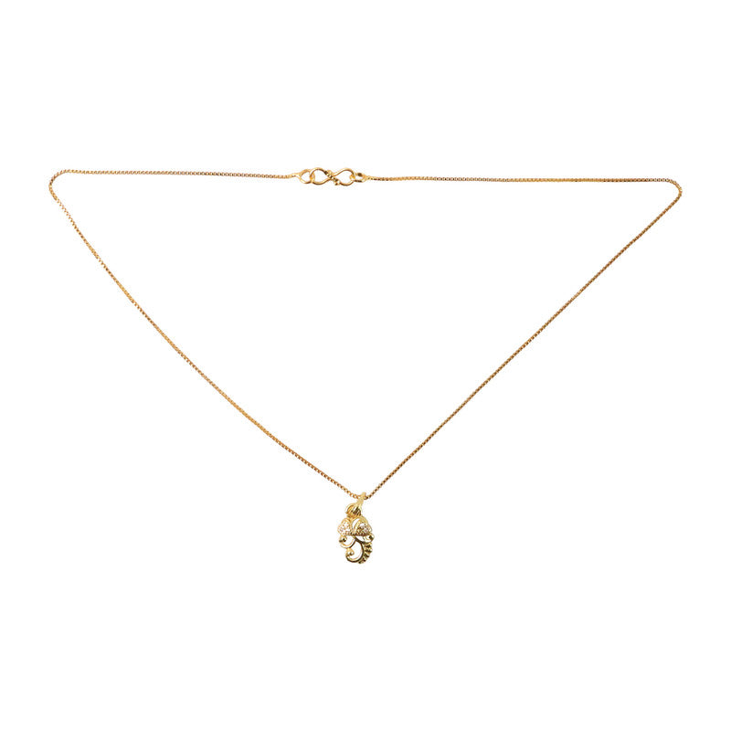 Elegant Crystal-Studded Leaf Swirl Pendant Necklace