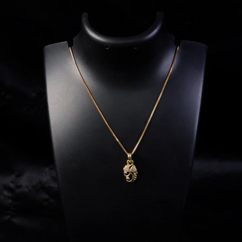 Elegant Crystal-Studded Leaf Swirl Pendant Necklace