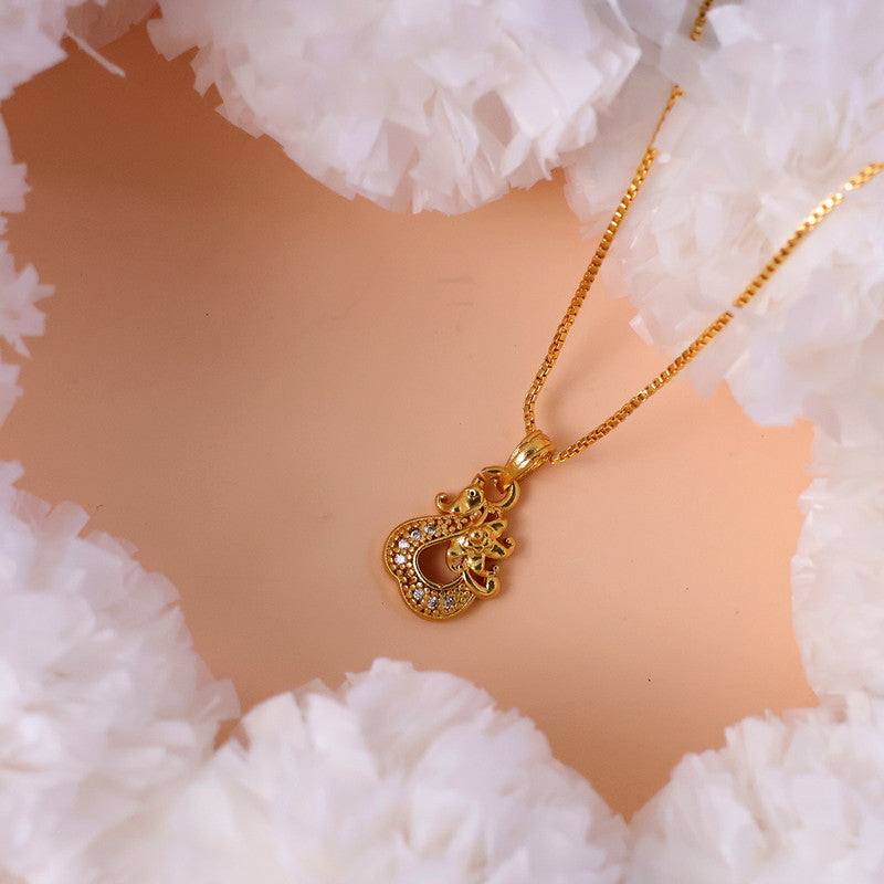 Elegant Crystal-Studded Artistic Drop Pendant Necklace