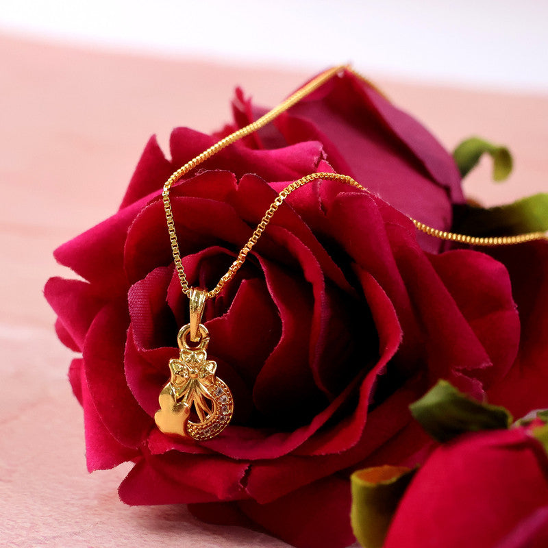 Artistic Crescent Drop Pendant Necklace with Crystal Highlights