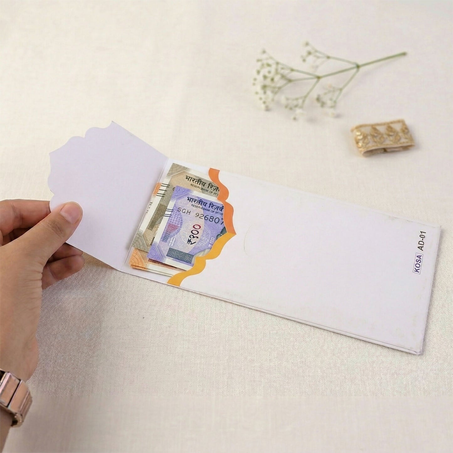 Traditional Wedding Shagun Money Envelope Elephant Design Pack of 10 Pieces