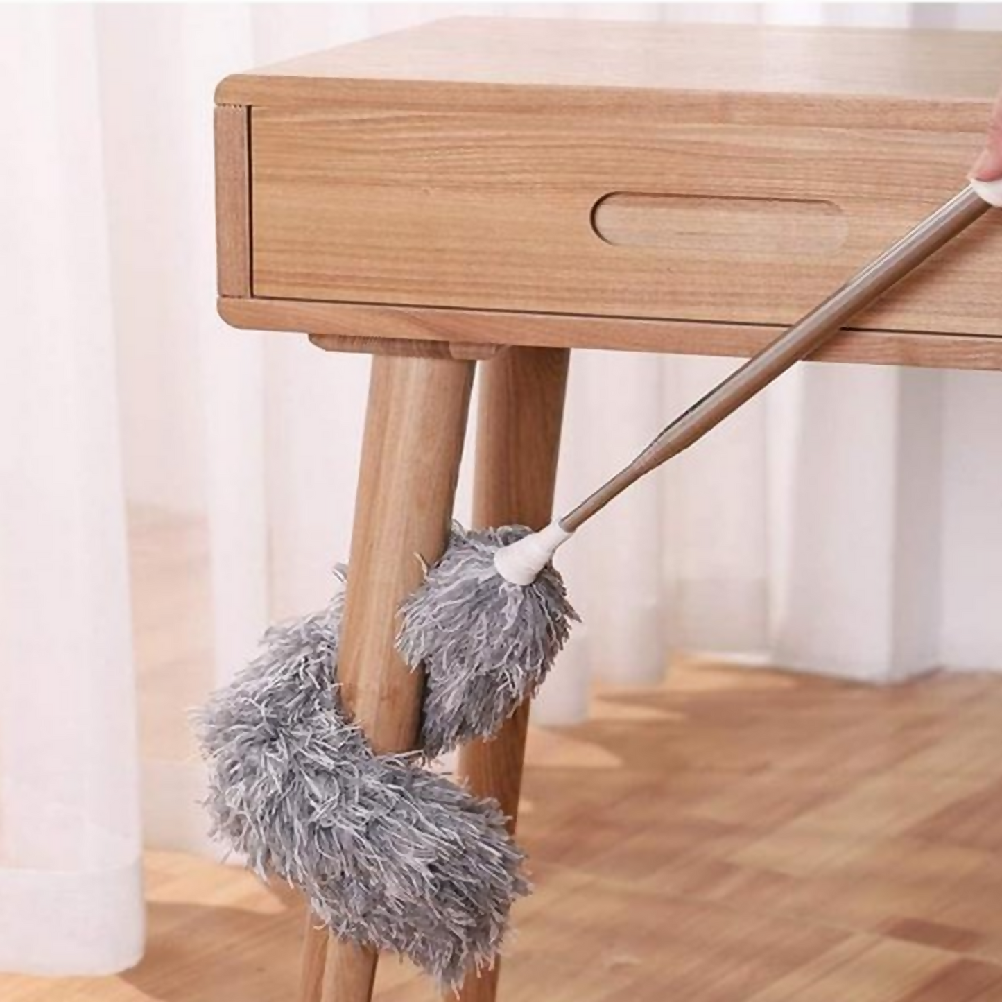 Adjustable Ceiling Cleaning Duster with Light Pole for Home Cleaning
