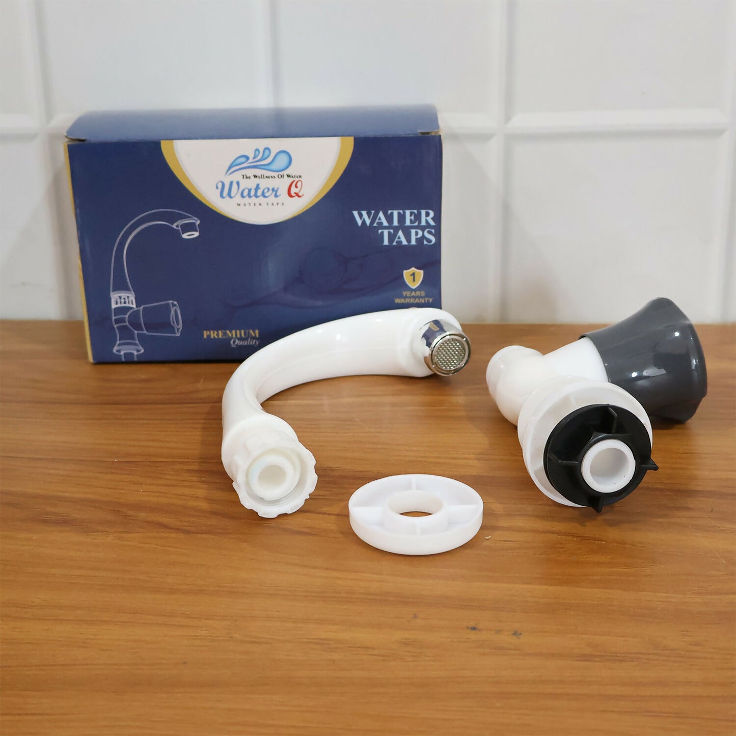 White Plastic Swan Neck Water Tap for Kitchen & Wash Basin – Smooth Flow Sink Faucet