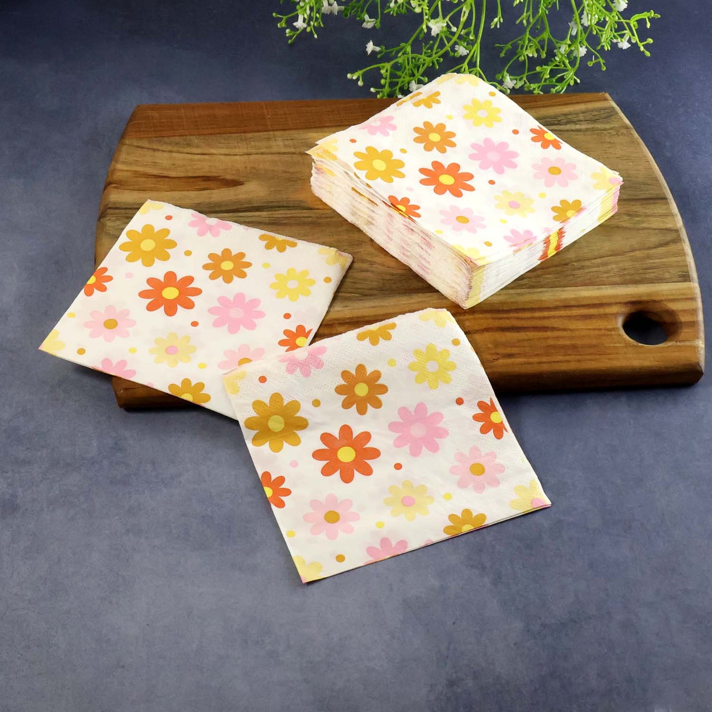 Flower design table napkin set