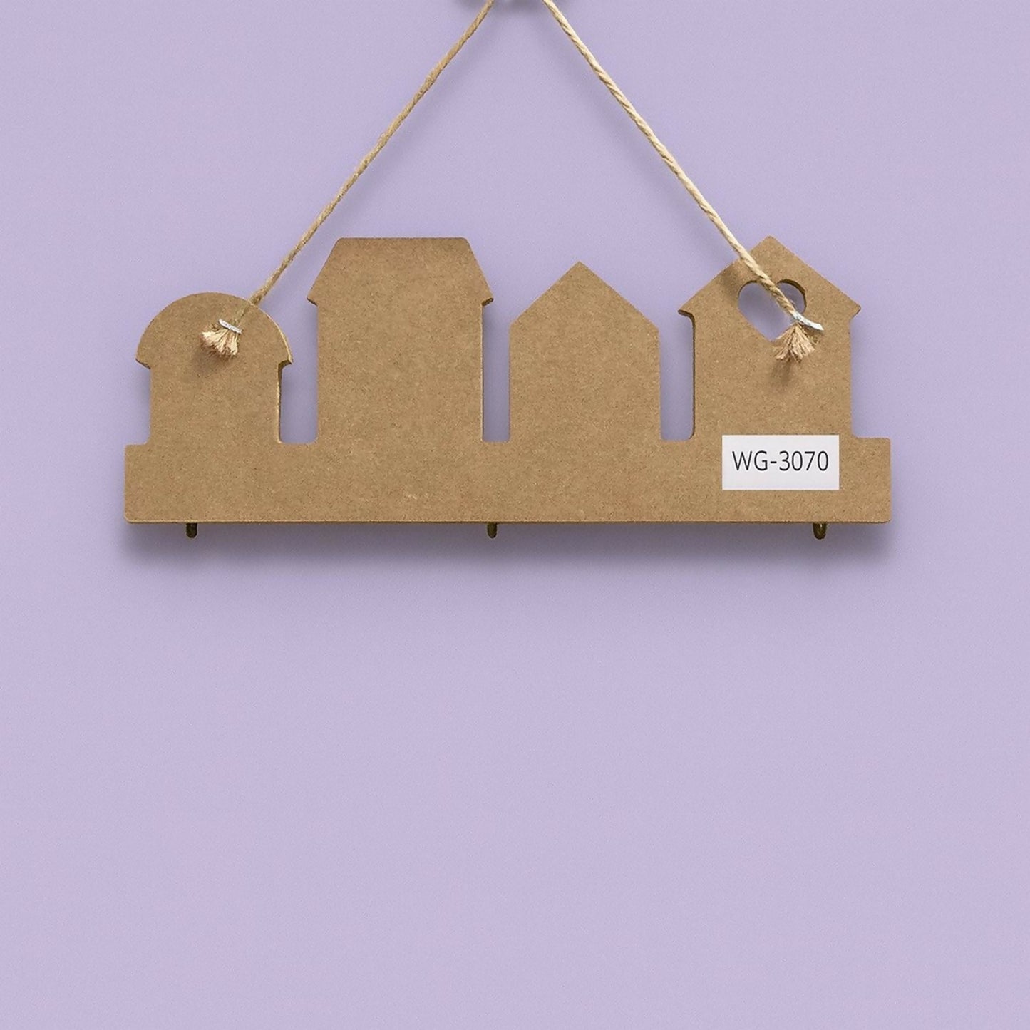 Wooden Key Holder for Wall – Decorative House Shaped Hanging Key Organizer Rack with 4 Hooks – “Welcome to Our Home” Design, Rustic Wall Décor for Entryway, Living Room & Office