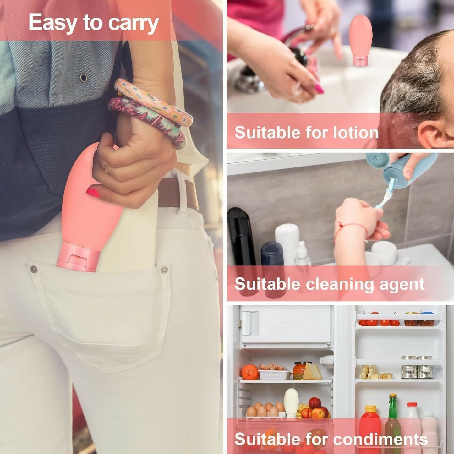 Travel Bottle for toiletries Shampoo set of 3 pc