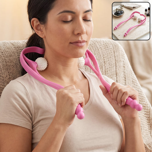 Manual pink neck shoulder massager