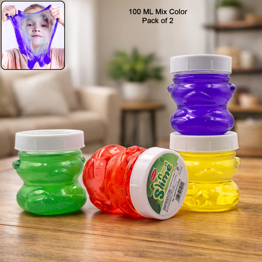 Aditi Stress-Relief Non-Toxic Squishy Multicolor Slime Toy for Kids Above 5+ (Pack of 2/100 ml)