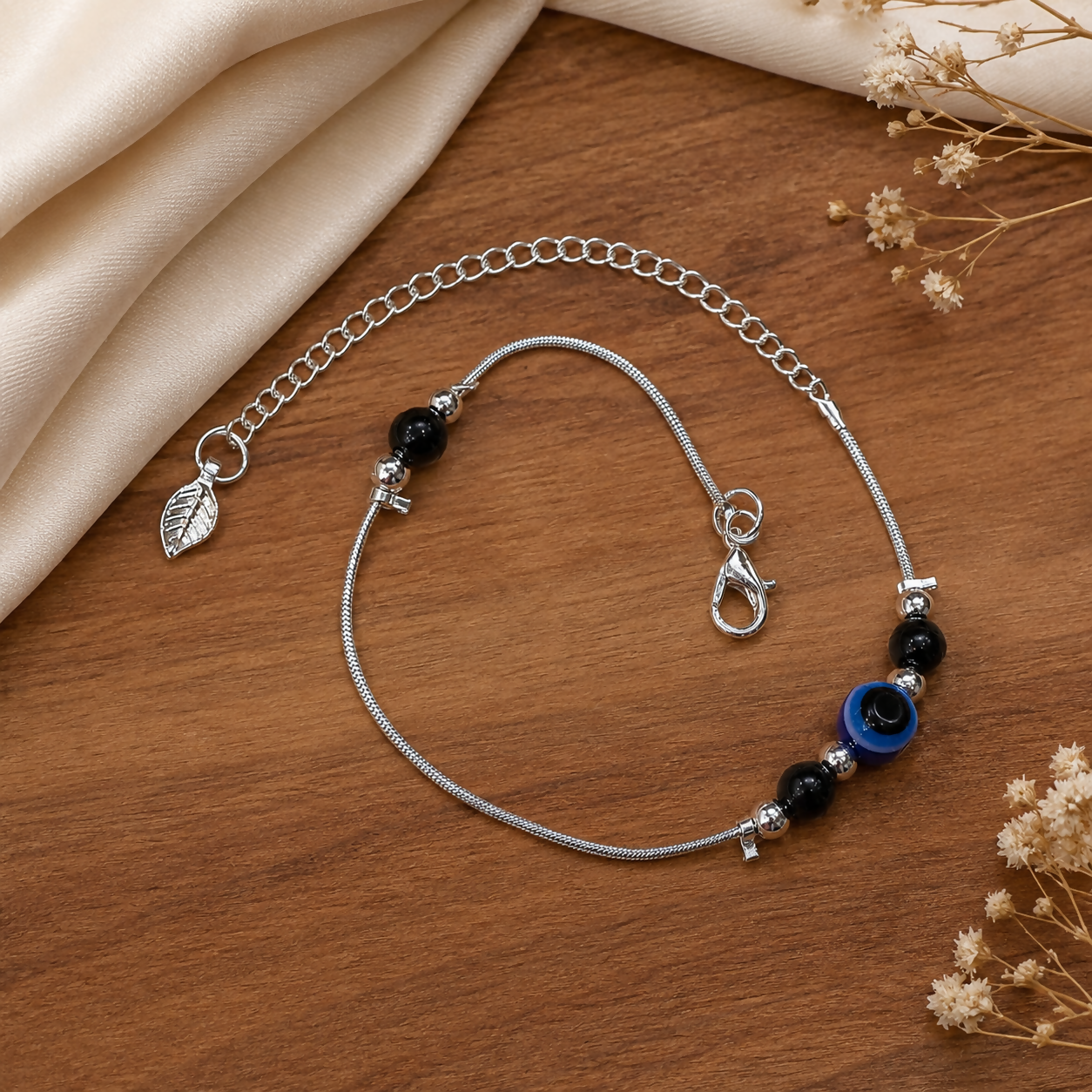 Elegant Evil Eye Anklet front view