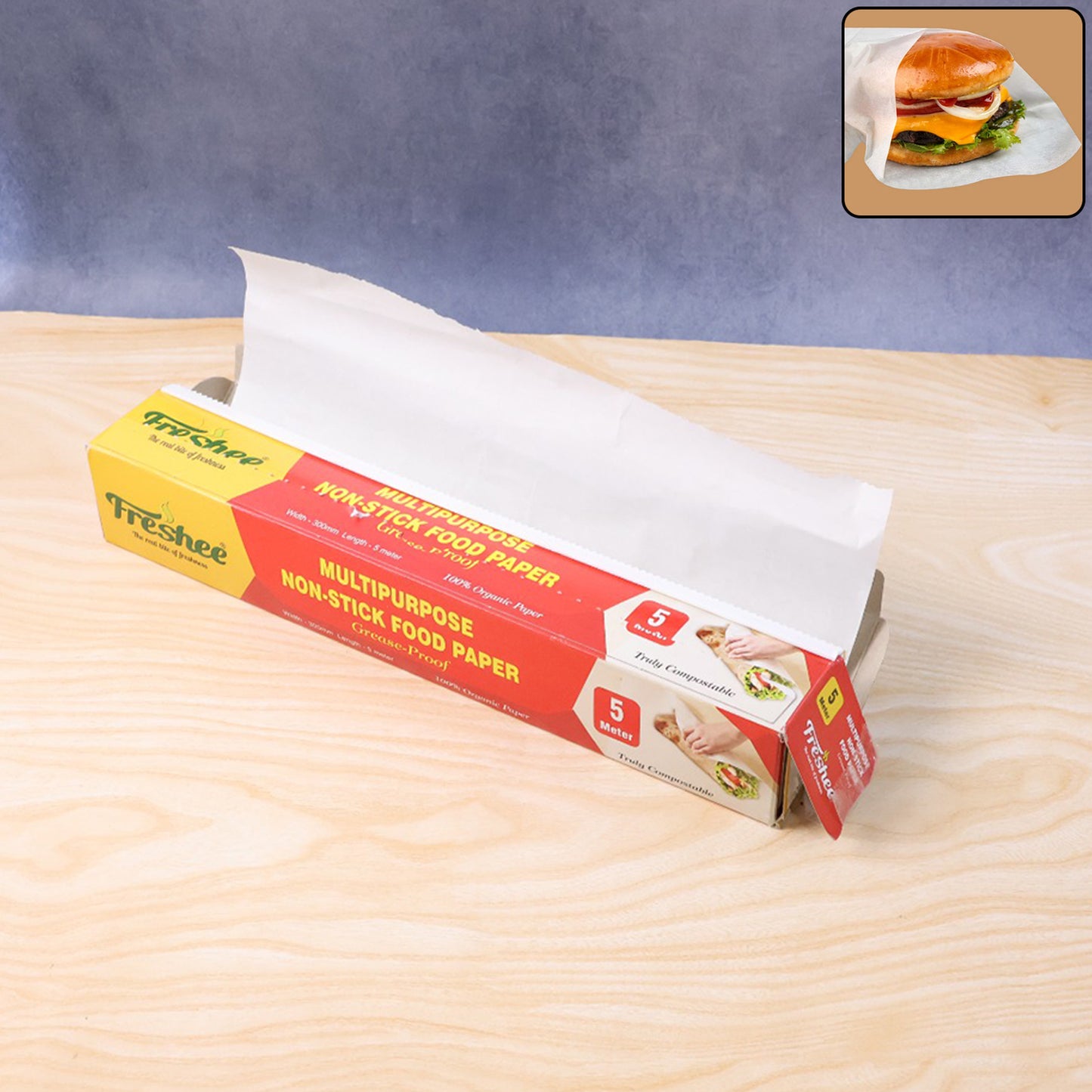 Freshee Multipurpose Grease-Proof & Non-Stick Food Paper Roll — 300 mm × 5 meter