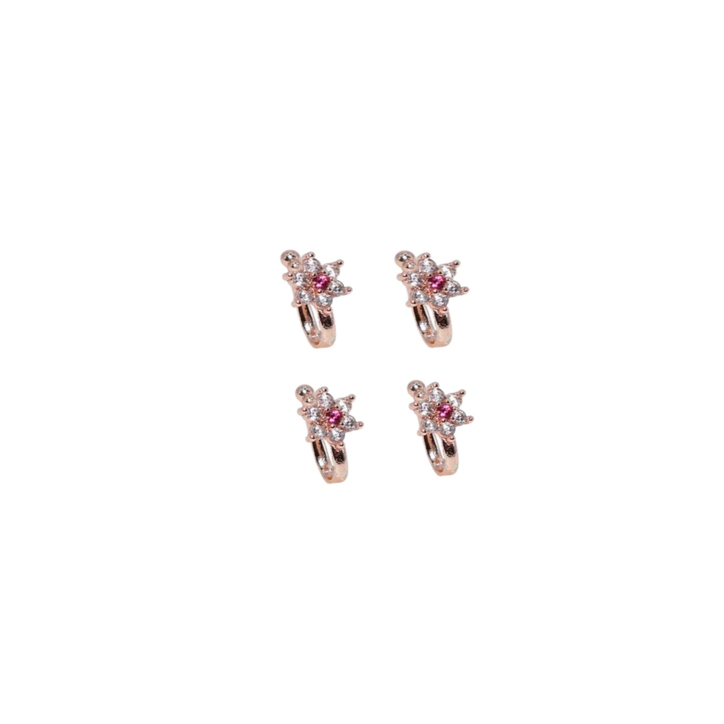 Pressing Nath / Stud Set for Unpierced Nose | Multi-Style Combo Pack of 4