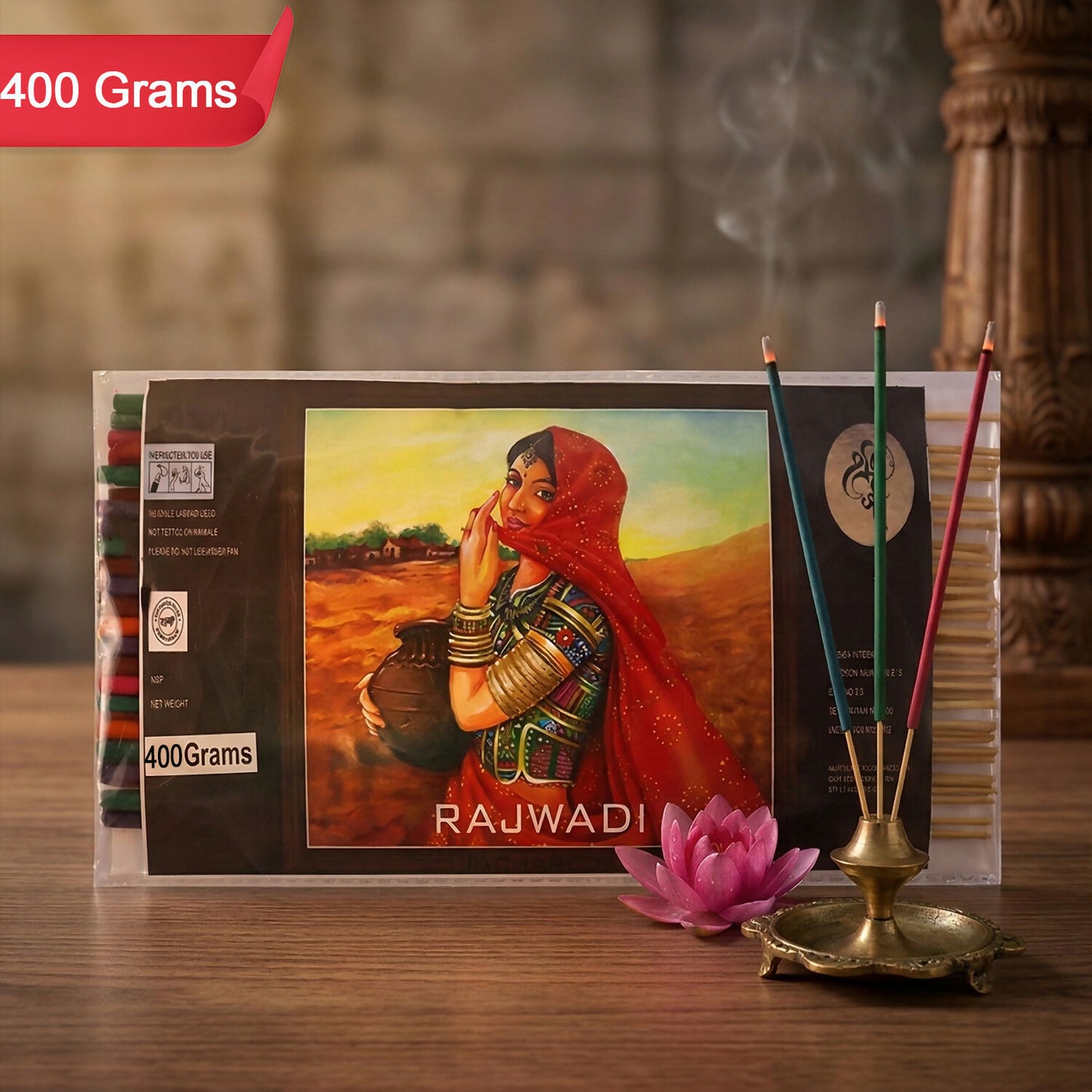 Rajwadi Incense Sticks Charcoal-Free Fragrance Agarbatti for Home Temple Pooja Meditation Prayer Aromatic Dhoop Sticks Pack