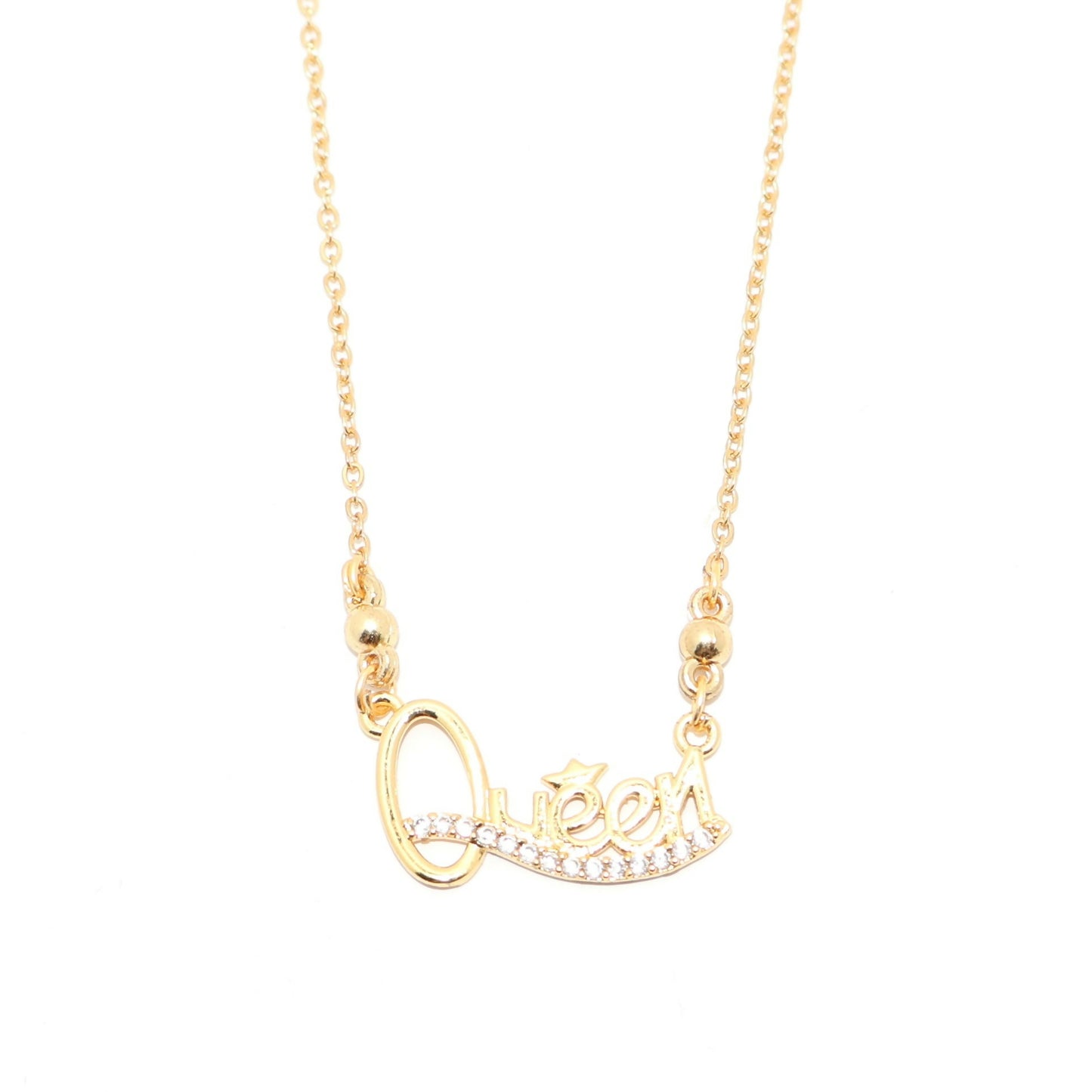 Gold Plated Queen Necklace with AD for women and girls