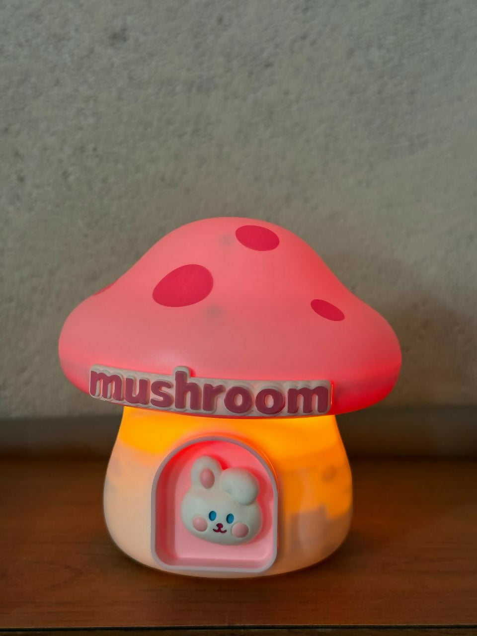 Pink Mushroom Study Table Lamp with Pencil Sharpener & USB Charging