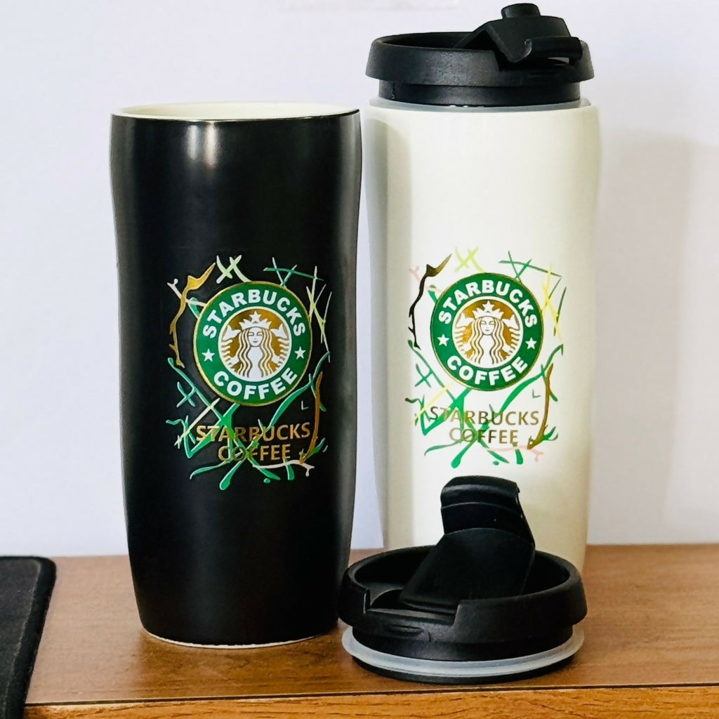 Insulated Travel Coffee Mug with Lid, Leakproof Tumbler Cup (Color may vary)