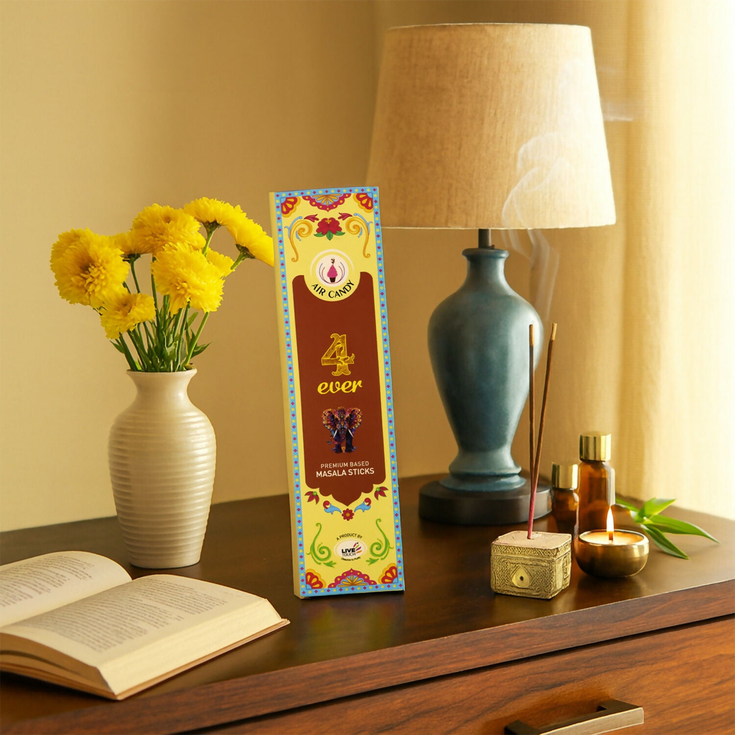 Air Candy 4ever Premium Masala Incense Sticks – Long-Lasting Fragrance for Meditation, Prayer & Home Ambience (Pack of 10 Sticks)