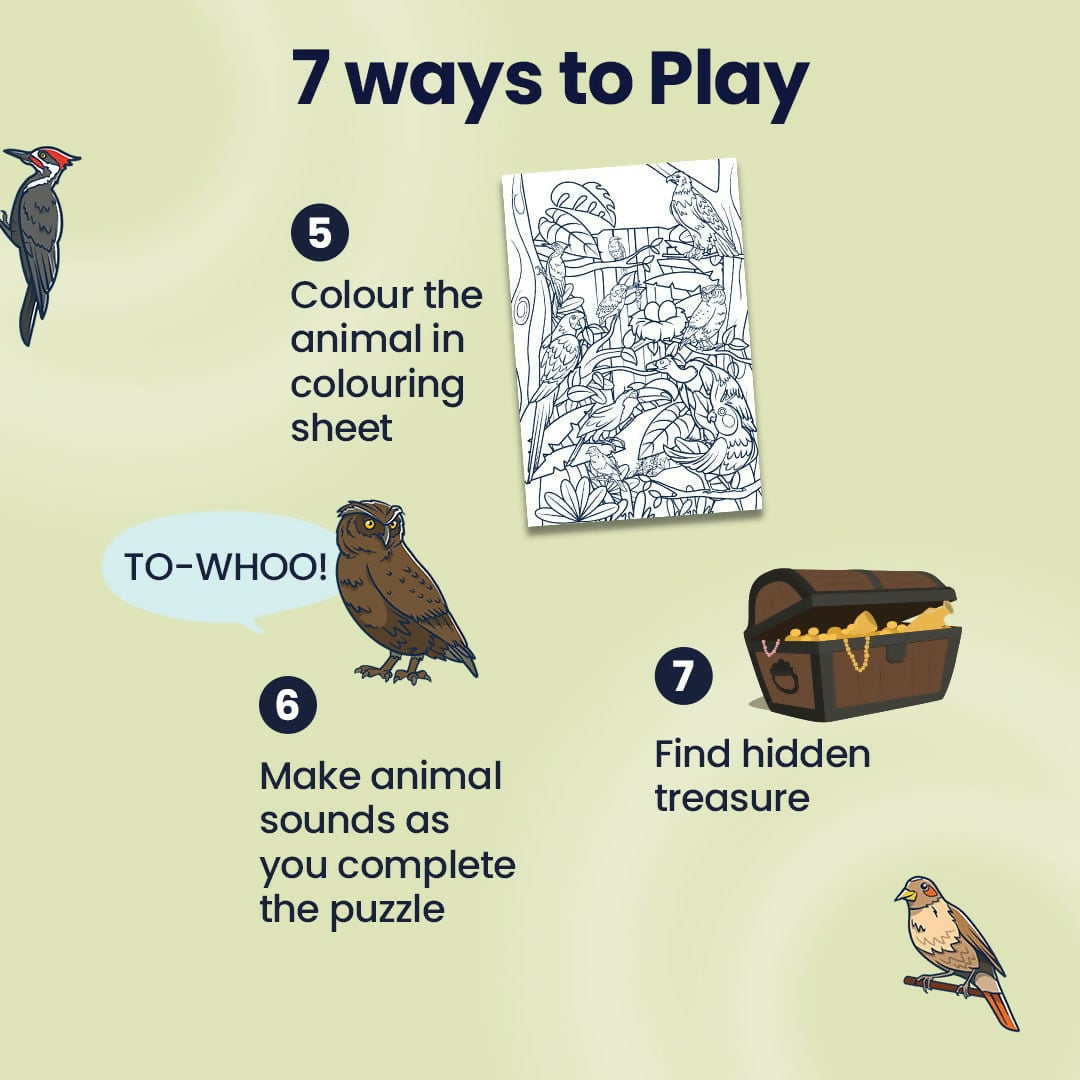 BIRD MYSTERY PUZZLE - AGE 3+ (38 PUZZLE PIECES) MDF PUZZLE SERIES