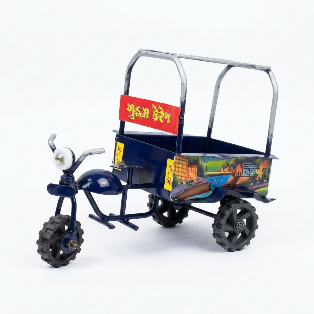 Handcrafted Metal Indian Cargo Tricycle