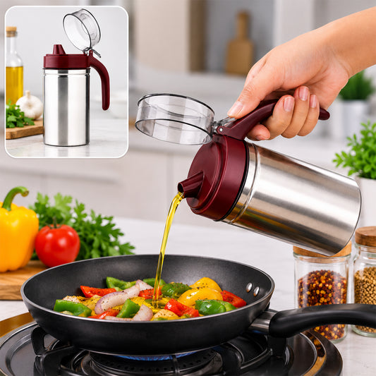 Stainless Steel Oil Dispenser – 500ml Anti-Drip